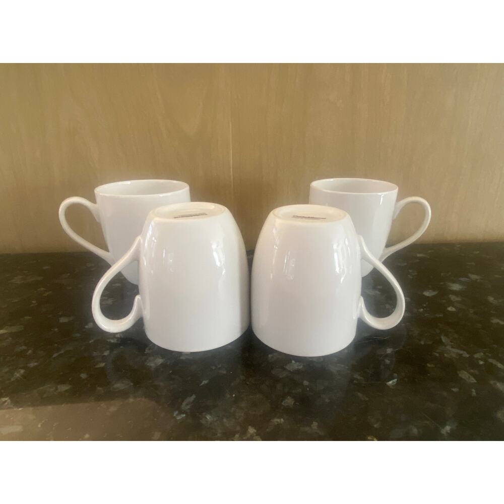 NWOT Crate & Barrel 4 Coffee Mugs, White - Picture 4 of 8